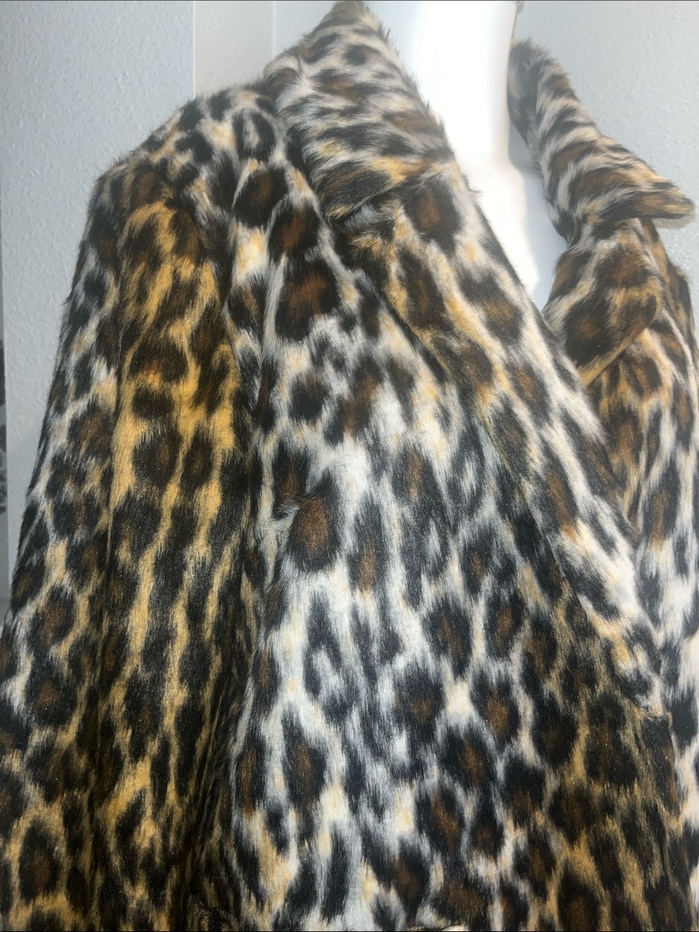 G by Giuliana Leopard Print Faux Fur Long Coat in Brown, Black, Cream gorgeous
